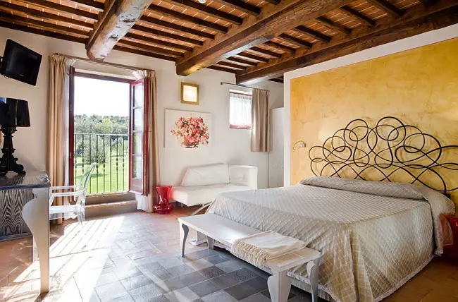 Terre Rosse Hotel in deluxe dormitorio San Gimignano