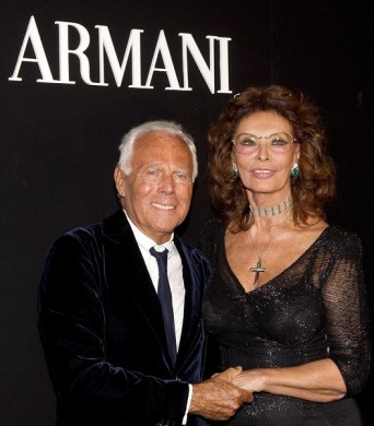 Giorgio Armani and Sophia Loren at ‘One Night in Rome’ – photo Ansa