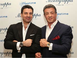 Montegrappa CEO Giuseppe Aquila and Sylvester Stallone