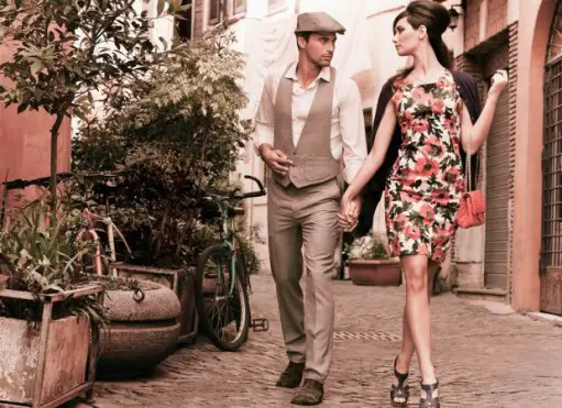Fashionable Couple in Rome