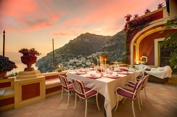 Villa Dorata Amalfi Coast Italy patio dining