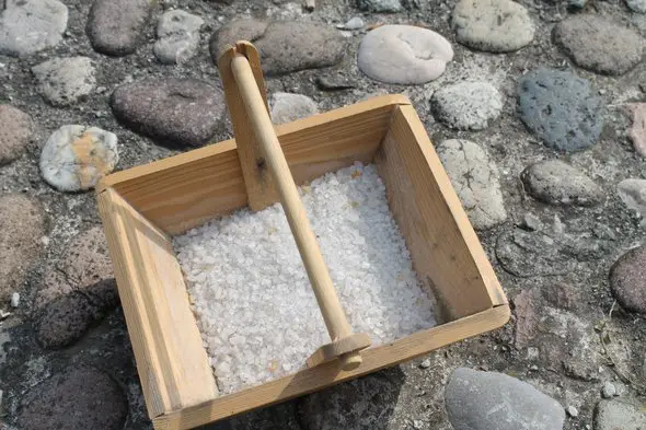 Salt in a wooden box