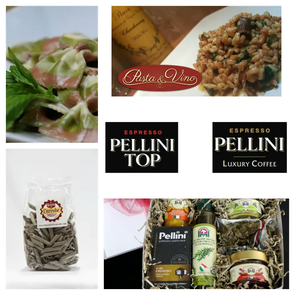 Pasta and Vino collage